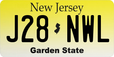 NJ license plate J28NWL