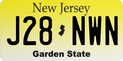 NJ license plate J28NWN