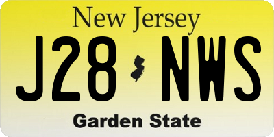 NJ license plate J28NWS