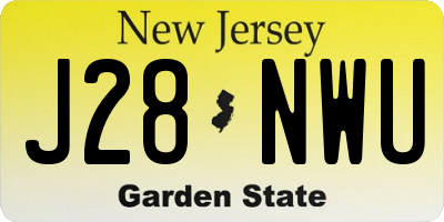 NJ license plate J28NWU