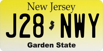 NJ license plate J28NWY