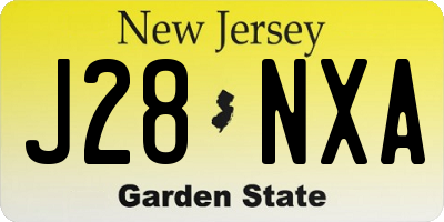 NJ license plate J28NXA