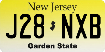 NJ license plate J28NXB