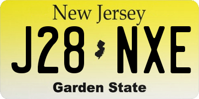 NJ license plate J28NXE