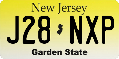 NJ license plate J28NXP