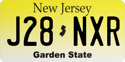 NJ license plate J28NXR