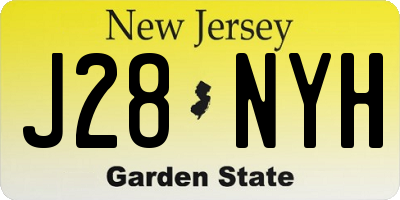 NJ license plate J28NYH