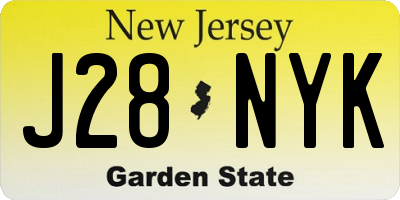 NJ license plate J28NYK