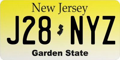 NJ license plate J28NYZ