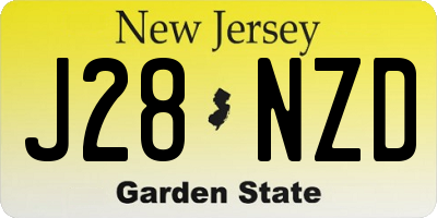 NJ license plate J28NZD