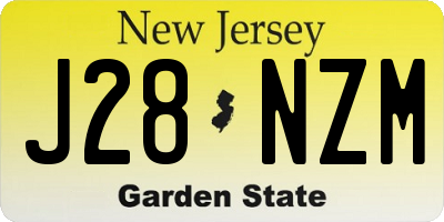 NJ license plate J28NZM