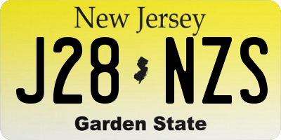 NJ license plate J28NZS