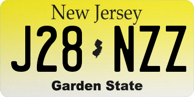 NJ license plate J28NZZ