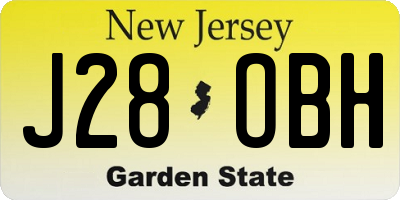 NJ license plate J28OBH