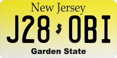 NJ license plate J28OBI