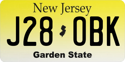 NJ license plate J28OBK