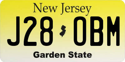 NJ license plate J28OBM