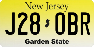 NJ license plate J28OBR
