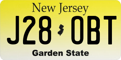 NJ license plate J28OBT