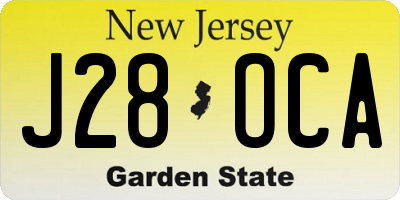 NJ license plate J28OCA