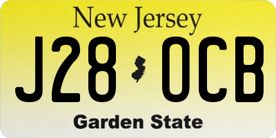 NJ license plate J28OCB