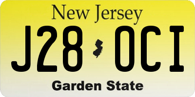 NJ license plate J28OCI
