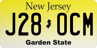 NJ license plate J28OCM