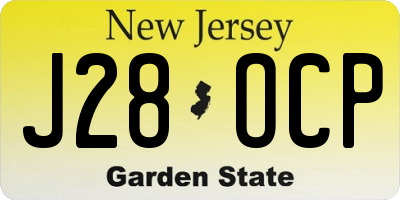 NJ license plate J28OCP