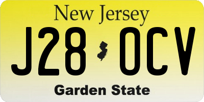 NJ license plate J28OCV