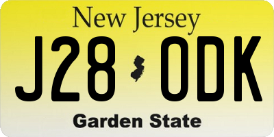 NJ license plate J28ODK