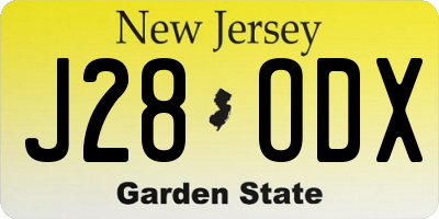 NJ license plate J28ODX