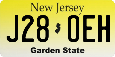 NJ license plate J28OEH