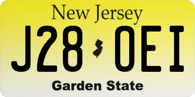 NJ license plate J28OEI