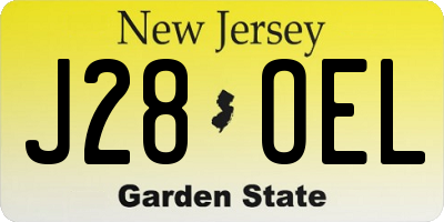 NJ license plate J28OEL