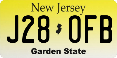 NJ license plate J28OFB