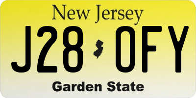 NJ license plate J28OFY