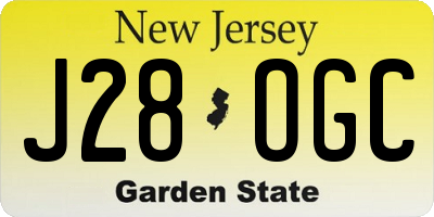 NJ license plate J28OGC