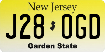 NJ license plate J28OGD