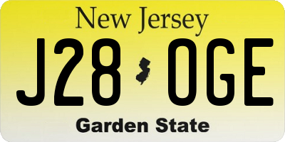 NJ license plate J28OGE