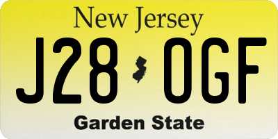 NJ license plate J28OGF