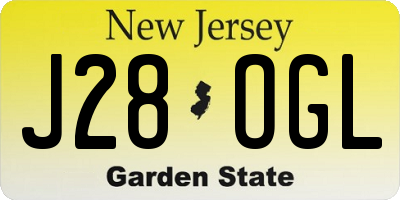 NJ license plate J28OGL