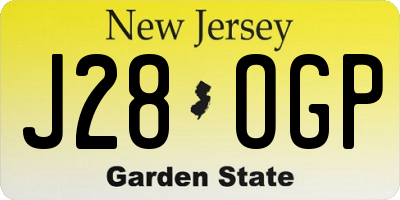 NJ license plate J28OGP