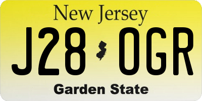 NJ license plate J28OGR