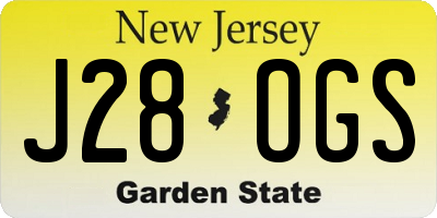 NJ license plate J28OGS