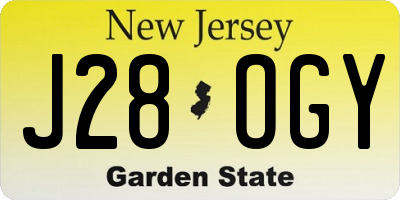 NJ license plate J28OGY