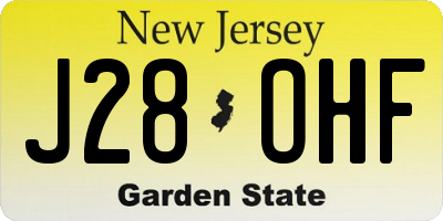 NJ license plate J28OHF