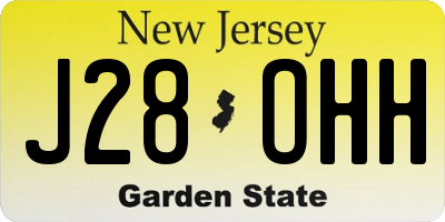 NJ license plate J28OHH