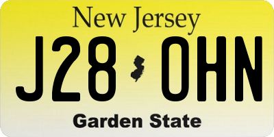 NJ license plate J28OHN