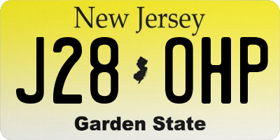 NJ license plate J28OHP