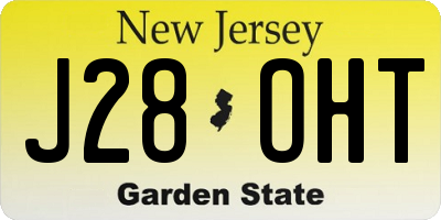 NJ license plate J28OHT